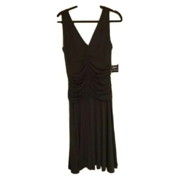 𝅺Lennie For Nina Leonard Womens Dress Small Black Cocktail Party Holiday New - Picture 2 of 3
